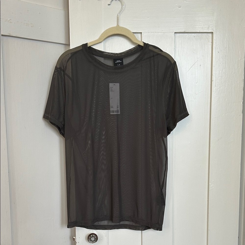 NWT Urban Outfitters Power Mesh Tee Men Size Large Grey